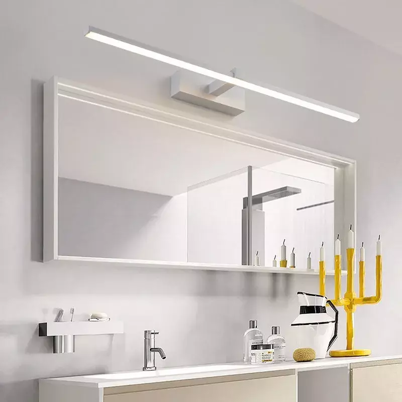 Led مرآة أضواء الجدار مصابيح الحمام مقاوم للماء أبيض أسود LED مصباح مسطح الحديثة داخلي الجدار مصباح الحمام الإضاءة يشكلون