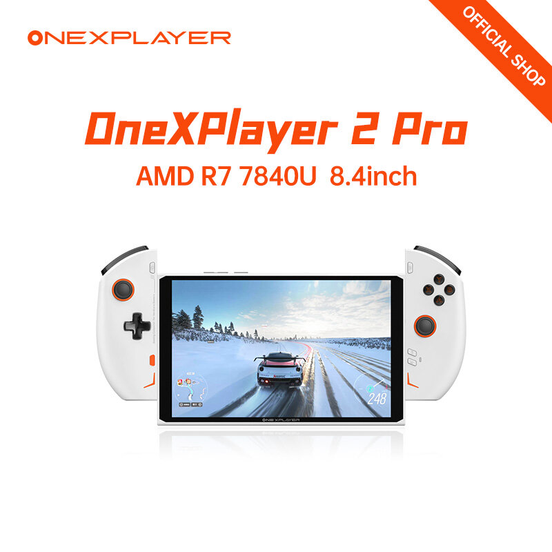 OneXPlayer-2 برو وحدة تحكم ألعاب الكمبيوتر ، AMD Ryzen 7 7840U ، 8.4 "، 2.5K ، 32GB ، 1 تيرا بايت ، 2 تيرا بايت ، SSD ، WiFi ، 6E ، كمبيوتر لوحي محمول