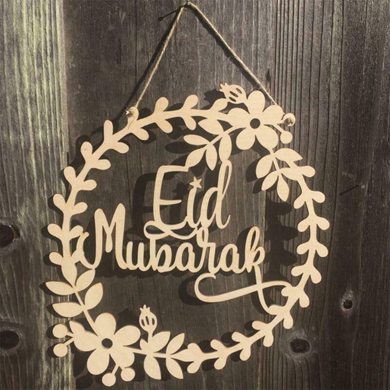 جديد 5 قطعة خشبية عيد مبارك رمضان حلية مسلم الإسلامية معلقة قلادة الديكور