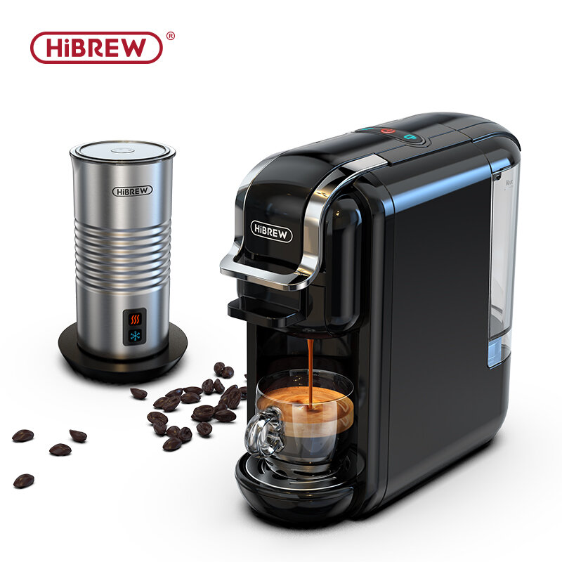 ماكينة صنع القهوة هيبيبر 19Bar 4in1 متعددة الكبسولة مع ماكينة رغوة الحليب الساخن والبارد المصنوعة من الفولاذ المقاوم للصدأ