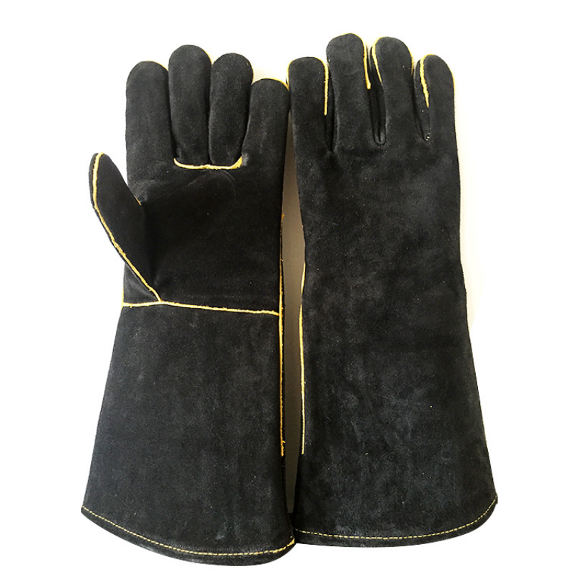 New Grill BBQ Glove  1 Pair Barbecue Welding Gloves Double Layer Insulation and High Temperature Resistant Gloves Welding Gloves