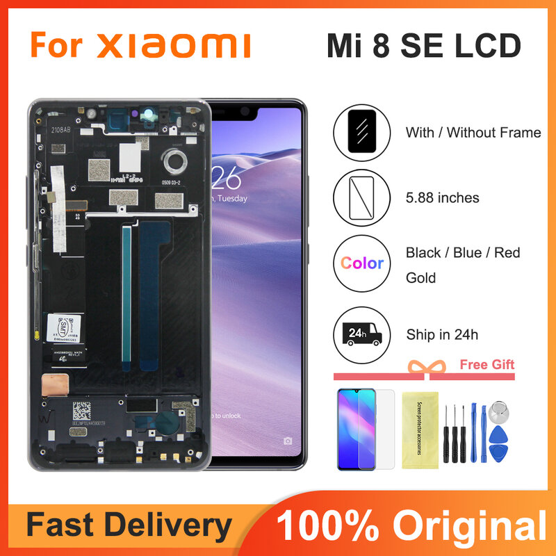 5.88 ''lcd ل شاومي MI Mi8 SE / MI8SE LCD عرض + شاشة تعمل باللمس محول الأرقام الجمعية استبدال ل شاومي Mi 8SE / Mi 8 SE LCD