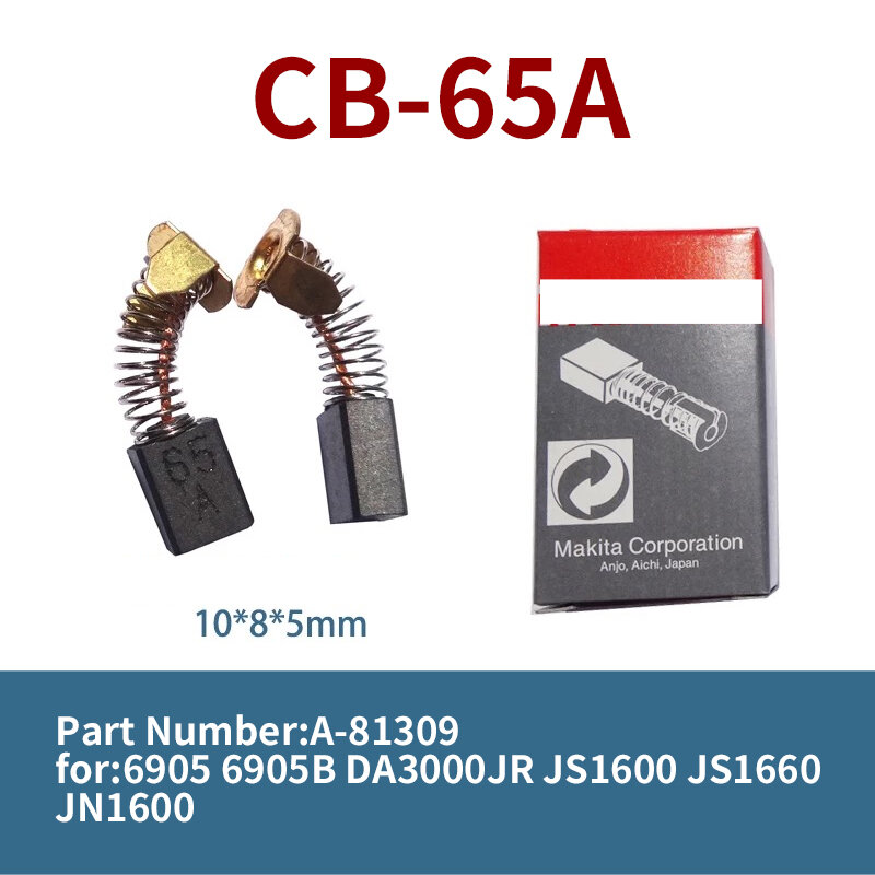 CB-65A فرشاة الكربون لماكيتا 6905 6905B DA3000JR JS1600 JS1660 زاوية طاحونة لوحة كهربائية مقبض الملحقات A-81309