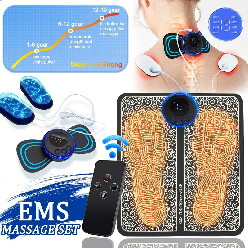 حصيرة تدليك كهربائية لتخفيف الآلام القدمين ، EMS مدلك القدم ، وسادة عشرات الكهربائية ، محفز العضلات ، الدورة الدموية