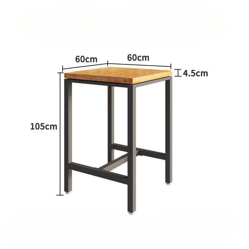 طاولة بار قديمة مربعة الشكل ، طاولة طعام خشبية عالية بسيطة للقهوة ، أثاث منزلي معدني قائم ، ZT50BT