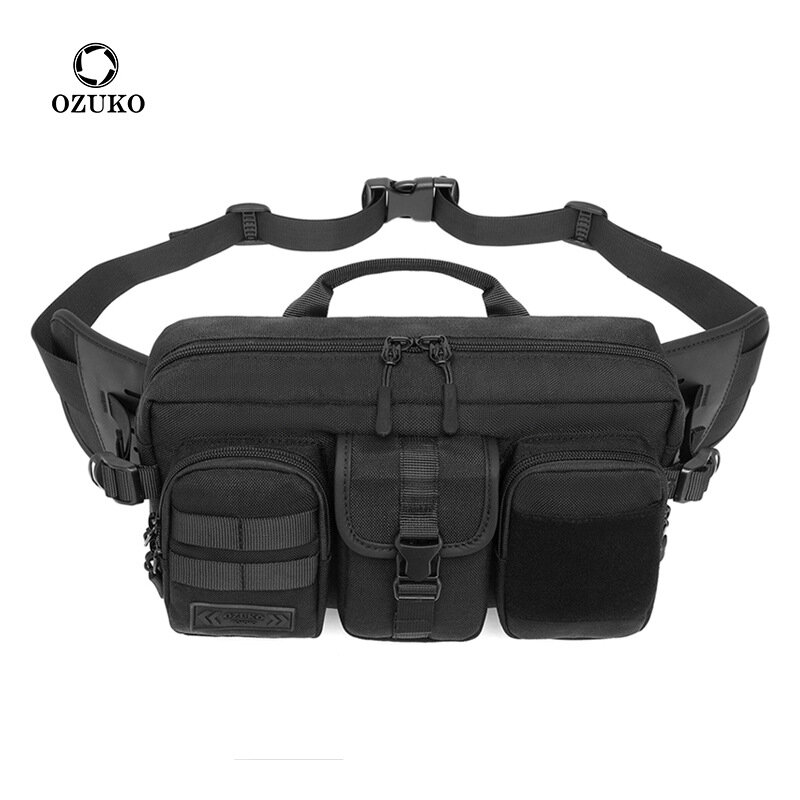 OZUKO-حقائب كتف مقاومة للماء للرجال ، حقيبة كروس بودي للذكور ، حقيبة رسول رحلة قصيرة ، شحن USB ، أزياء المراهقين