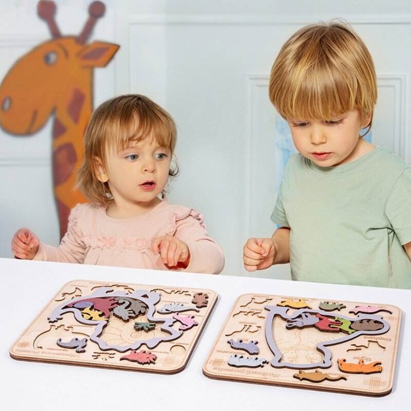 الأطفال الغابات الحيوان لغز الجدول لعبة لعبة أطفال التنوير الحسي لغز لوحات الوسائل التعليمية هدية تعليمية
