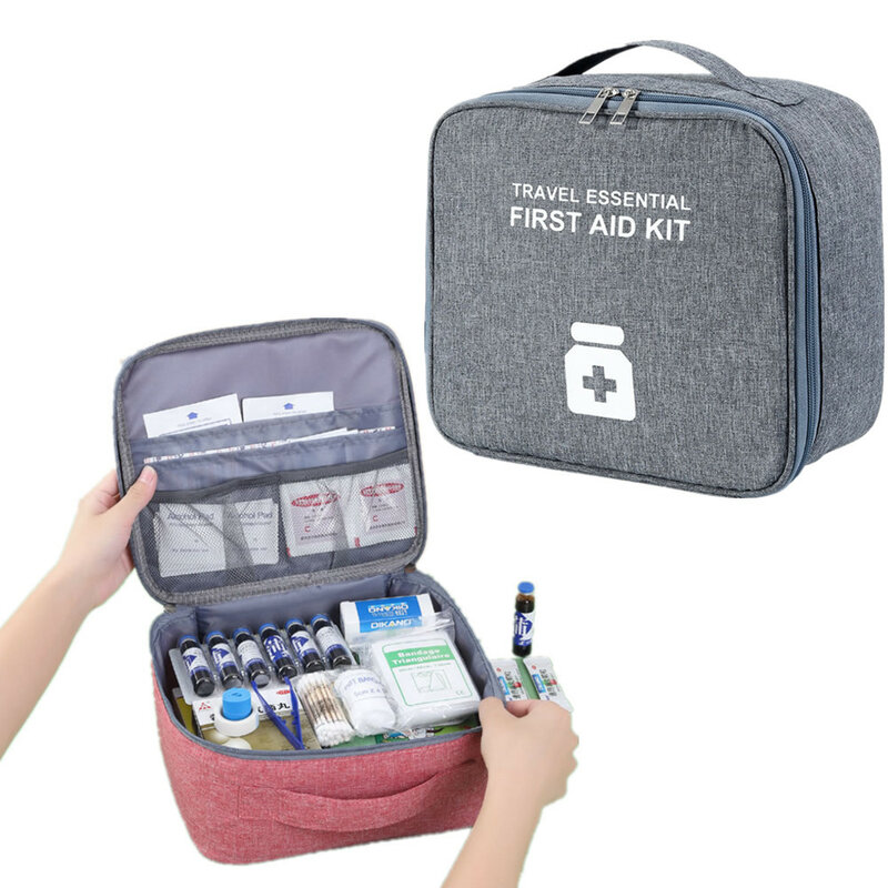 المنزل السفر الإسعافات الأولية سعة كبيرة فارغة الطب تخزين حقيبة المحمولة صندوق طبي بقاء الحقيبة في الهواء الطلق الطوارئ الحقيبة
