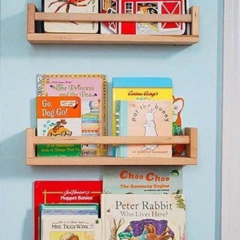 3 قطعة خزانة الطفل غرفة الطفل جدار الرف منظم خشبي ، ديكور المنزل تخزين الحائط ، غرفة الاطفال ديكور الرف