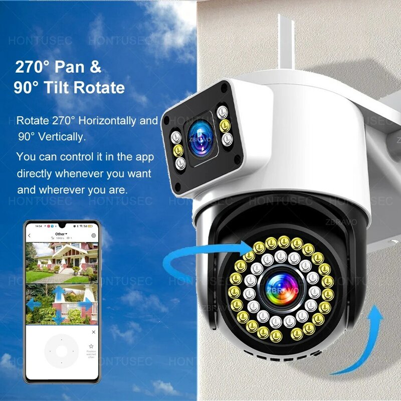 YOOSEE-عدسة مزدوجة PTZ كاميرا IP مع شاشة مزدوجة ، كاميرا مراقبة للرؤية الليلية ، تتبع السيارات ، اتجاهين الصوت ، اللون ، واي فاي ، 4K ، 8MP ، 4G