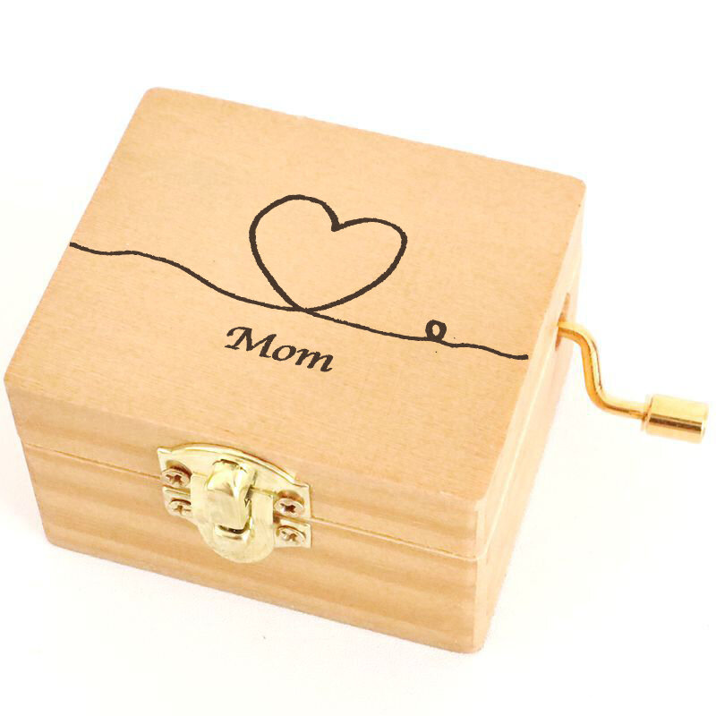 Custom Music Box with Heart Fine Engraved Music Box Personalized Gift for Mother's Day Birthday Music Box Anniversary