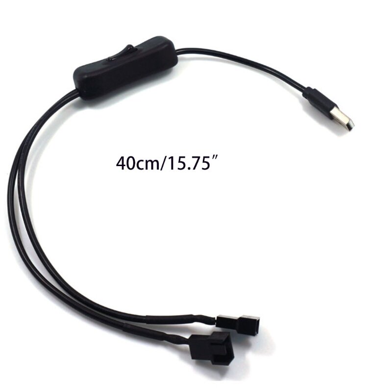 5V USB إلى 3/4-Pin PC Fan Power Adapter Cable مع التبديل من 1 إلى 2 طرق 96BA