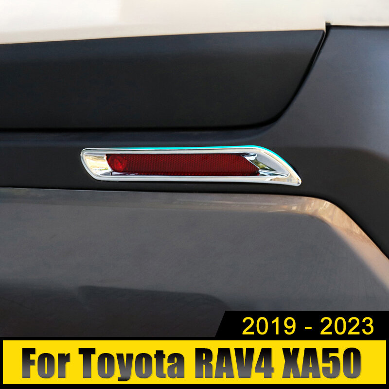 لتويوتا RAV4 XA50 2019 2020 2021 2022 2023 RAV 4 الهجين ABS سيارة الخلفي الضباب غطاء المصباح غطاء الكسوة الوفير عاكس اكسسوارات