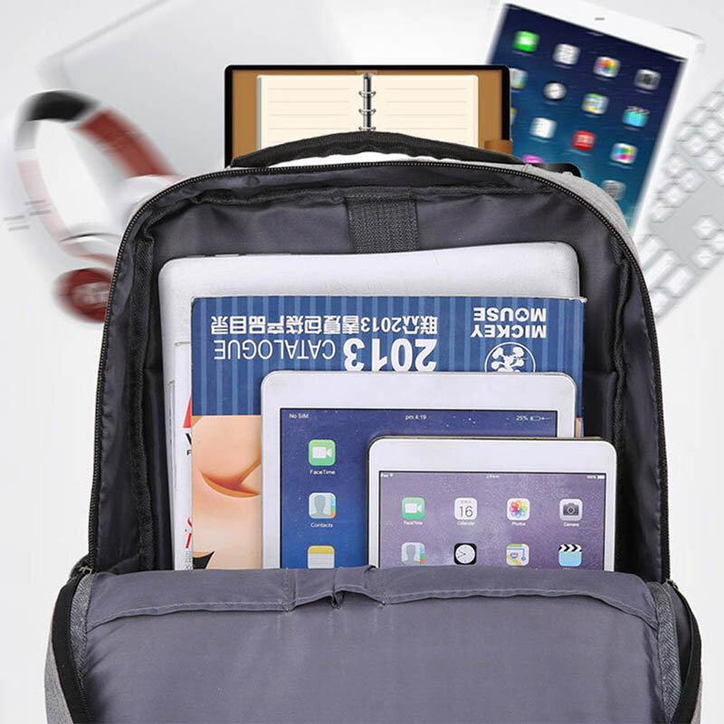 حقيبة ظهر جديدة بسيطة قابلة لإعادة الشحن مزودة بمنفذ Usb حقيبة كمبيوتر للأعمال غير رسمية للرجال موديل 2023