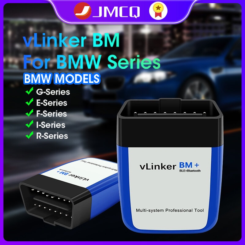 أداة تشخيص أعطال السيارة JMCQ-VLinker ، جهاز فحص BM + BM ، ELM327 ، BT4.0 ، OBD 2 ، WiFi ، OBD2 ، تلقائي ، ODB2 ، Bimmercode