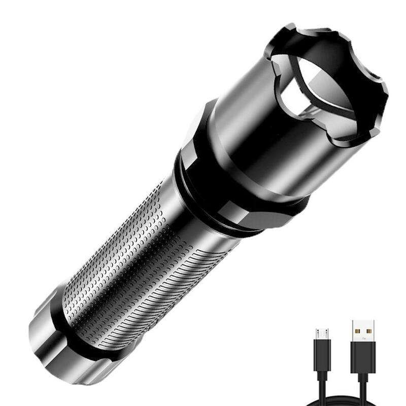 مصباح يدوي صغير Led مقاوم للماء ، مصباح USB C قابل لإعادة الشحن ، Ip68 ، إضاءة عالية ، مناسب للمشي لمسافات طويلة ، والتخييم ، J7g4