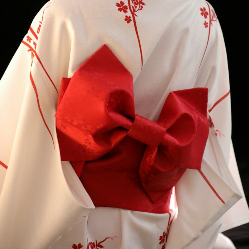 روب حمام كيمونو على الطراز الياباني ، حزام تشكيل منقوش ، ختم زهرة الخصر ، إكسسوارات داخلية