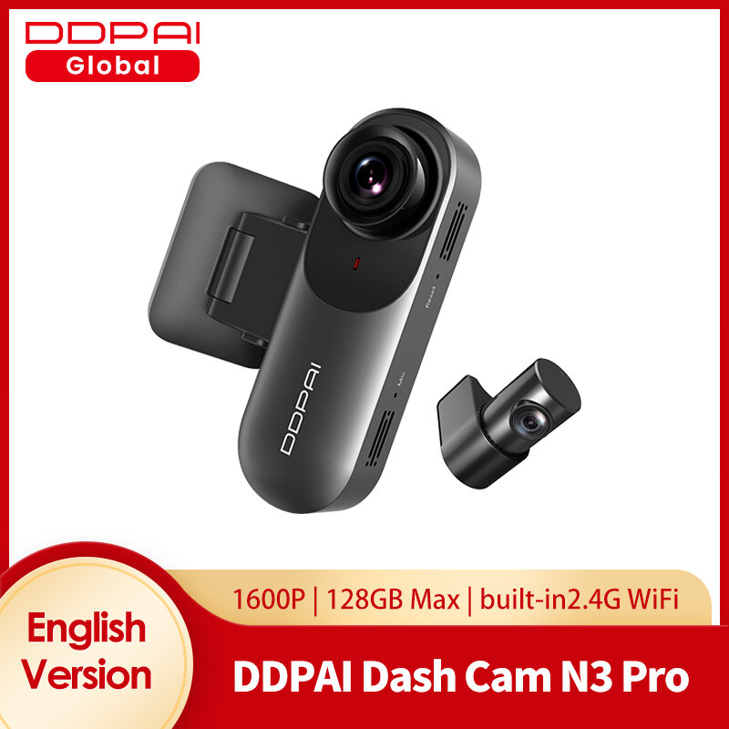 DDPAI-داش كاميرا مولا N3 برو ، قيادة السيارة كام ، واي فاي ، الاتصال الذكية ، مسجل سيارة ، 1600P HD