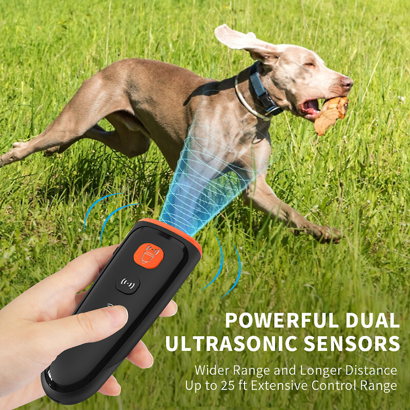 جهاز مكافحة نباح الكلب بالموجات فوق الصوتية, جهاز مكافحة نباح الكلب بالموجات فوق الصوتية، جهاز رادع لنباح الكلاب، تدريب 3 طرق، USB قابل لإعادة الشحن، MASBRILL