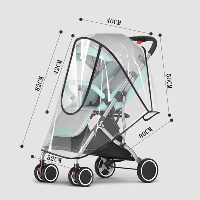 إيفا عربة طفل اكسسوارات العالمي مقاوم للماء غطاء للمطر شفافة الرياح الغبار درع سستة مفتوحة ل دفع الكراسي معطف واق من المطر