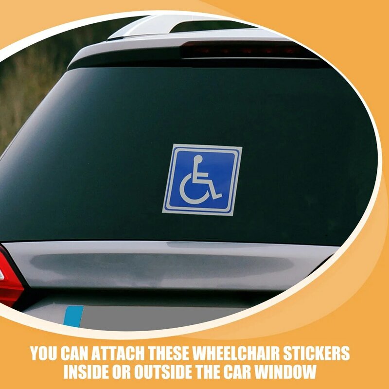 ملصقات لوقوف السيارات لذوي الاحتياجات الخاصة ، لافتة كرسي متحرك ، ذوي الاحتياجات الخاصة ، 6 ملاءات