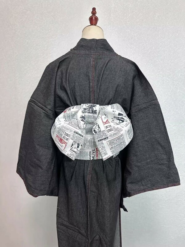 حزام كيمونو يوكاتا ياباني ، مصنوع من قماش الكانفاس ، مع قوس