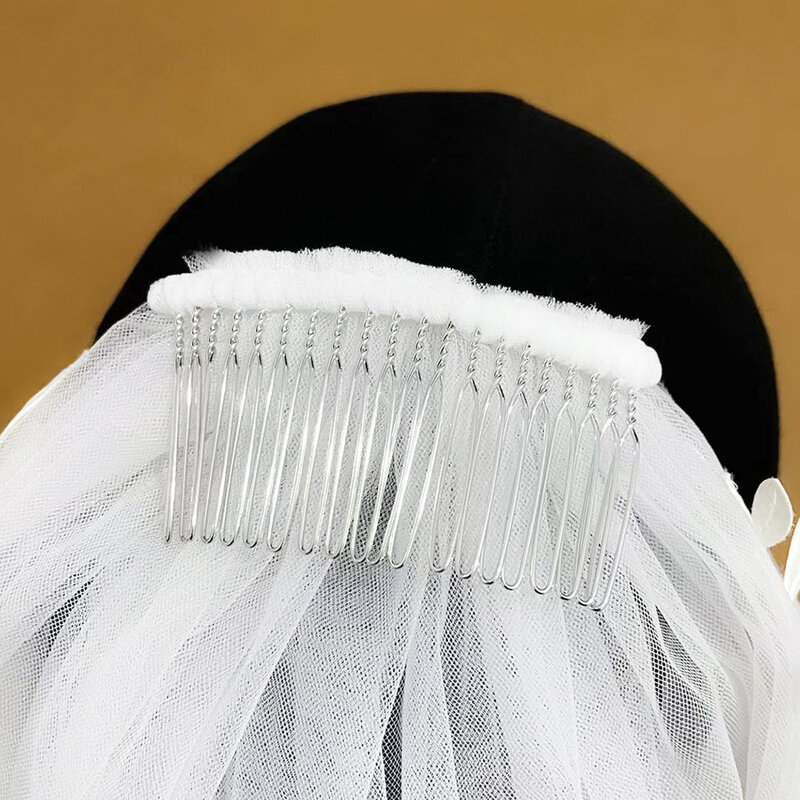 NZUK أنيقة اكسسوارات الزفاف 3 متر 2 طبقة الحجاب الزفاف الأبيض العاج بسيط الزفاف الحجاب مع مشط الزفاف الحجاب الساخن بيع