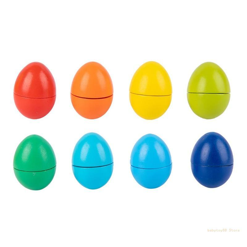 لعبة كبسولات Y4UD مكونة من 8 قطع على شكل بيض وألوان مطابقة للتعلم المبكر للرضع