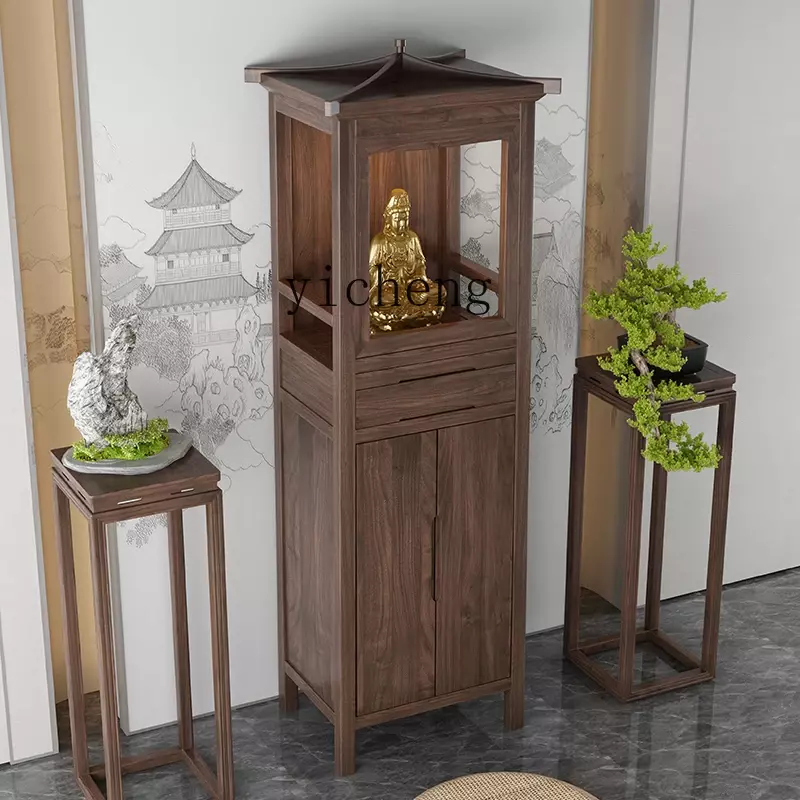ZK الصلبة الخشب بوذا خزانة ، النمط الصيني الجديد ، خزانة الملابس ، مزار بوذا ، عبادة Bodhisattva