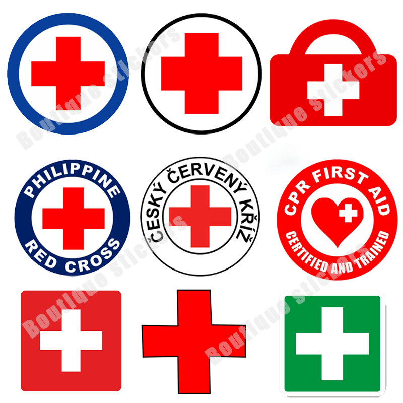 M516 # شخصية الصليب الأحمر ملصق الصليب الأحمر تسجيل الإسعافات الأولية تسجيل ملصق الإسعافات الأولية ملصق جولة مكافحة طبية اكسسوارات السيارات