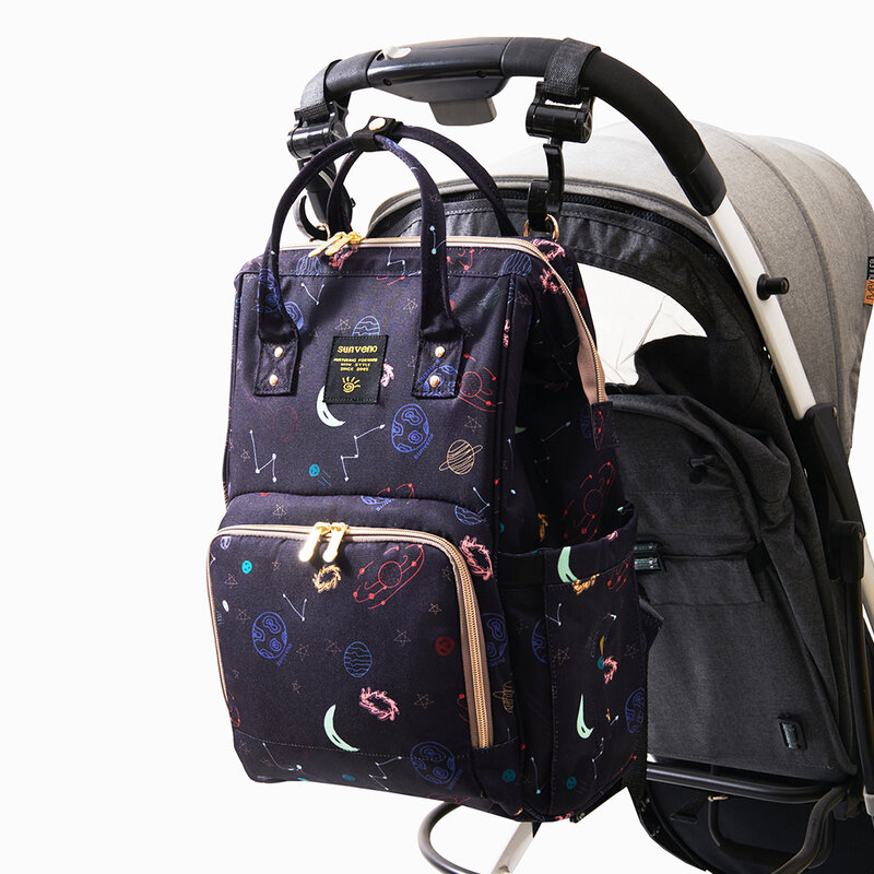 Sunveno حقيبة الأم الكلاسيكية الأصلية في نهاية المطاف متعددة الوظائف مريحة حقيبة حفاضات الموضة جهد الوصول دائم حقيبة الطفل