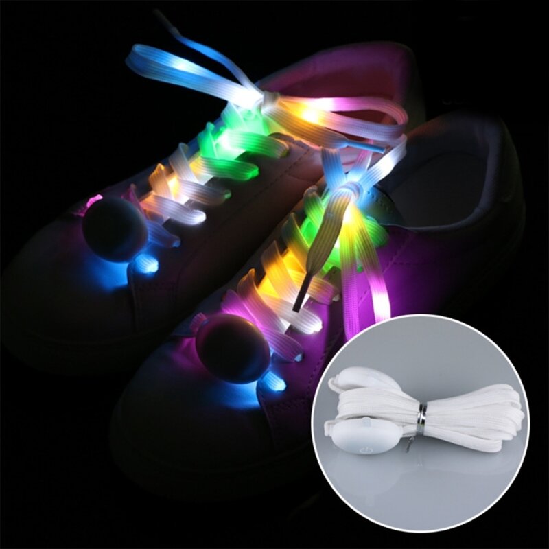 أربطة الحذاء المصنوعة من النايلون بإضاءة LED مع ضوء وامض، 3 أوضاع ملونة H58D #3
