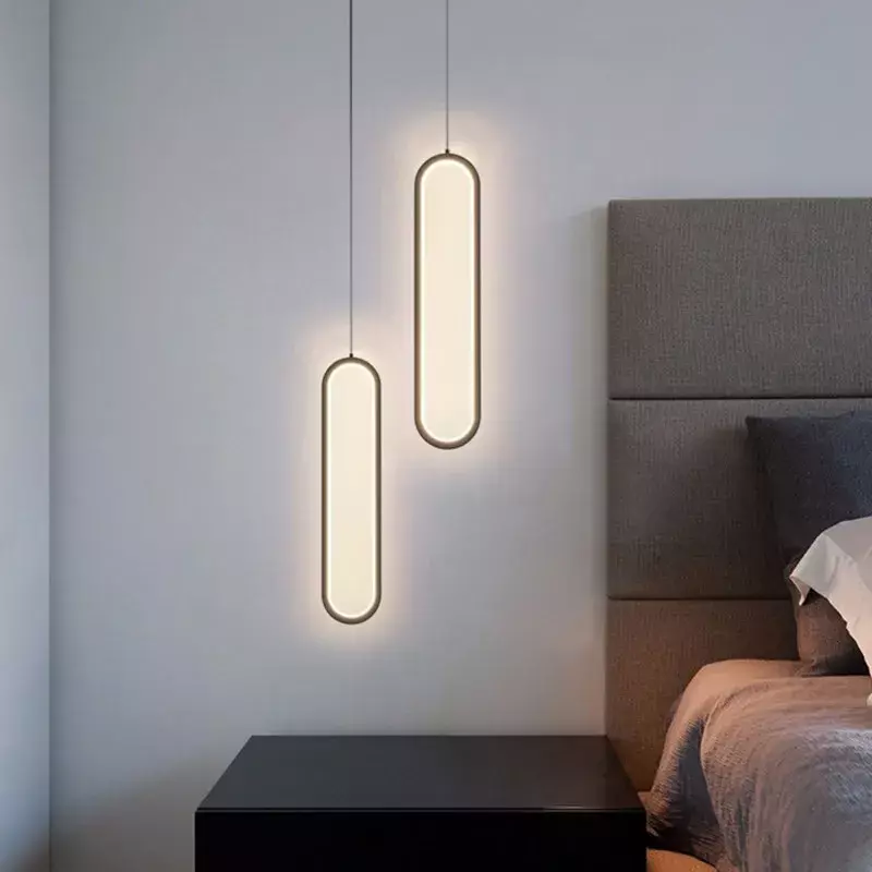 LED قلادة ضوء الحديثة بسيطة نوم السرير مصباح معلق الشمال غرفة ديكور تركيبات الإضاءة الطعام غرفة المعيشة Lustres