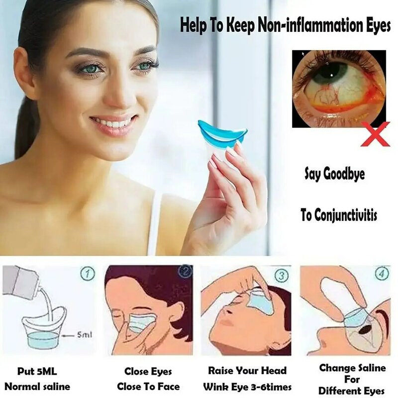 كوب استحمام للعين من السيليكون الناعم ، كوب لغسيل العين ، أكواب شطف قابلة لإعادة الاستخدام ، تركيب دقيق للعين ، 10 *
