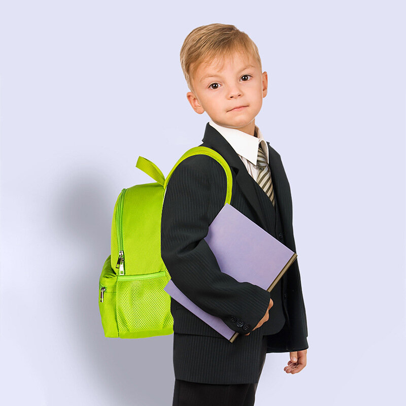 حقيبة ظهر للجنسين خفيفة الوزن مخصصة للتطريز للمدرسة ، حقيبة ظهر أحادية اللون ، اسم مخصص ، حقيبة ظهر بسيطة بألوان الحلوى ، غير رسمية