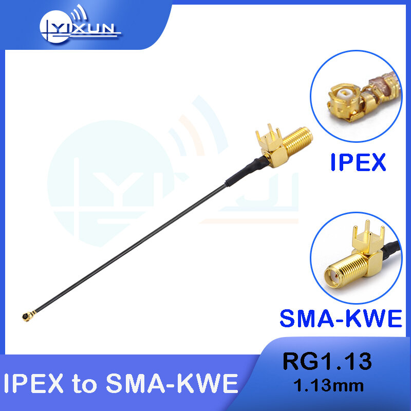 2 قطعة IPEX إلى sma أنثى محول كابل IPX UFL U.FL إلى SMA-KWE خط اتصال لحام لوحة RF Co-axiol كابل 50 سنتيمتر RG1.13