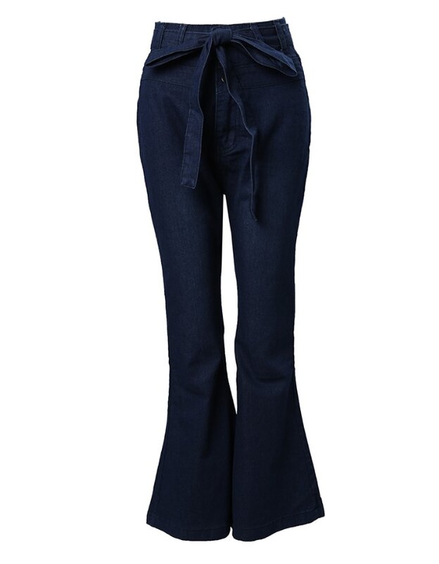 جينز نسائي عالي الخصر بساق واسعة بتصميم جيب ، سراويل دينم ضيقة ، ملابس غير رسمية نسائية ، موضة مزاجية ، جديدة