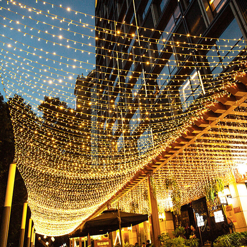 أضواء حديقة جنية LED مقاومة للماء ، إكليل خارجي ، أضواء سلسلة عيد الميلاد ، حفل زفاف ، ديكور العام الجديد ، مقبس الاتحاد الأوروبي ، 10m-im