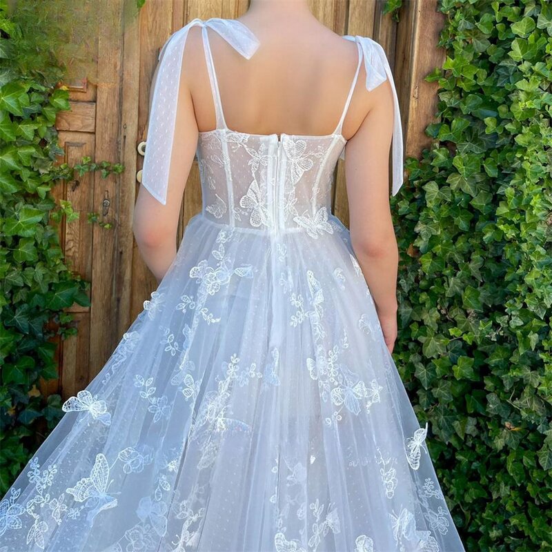 رشيقة السباغيتي الأشرطة فستان الزفاف ، يزين الكلاسيكية ، ثوب الزفاف ، الأزرق ألف خط ، رداء العروس طويلة