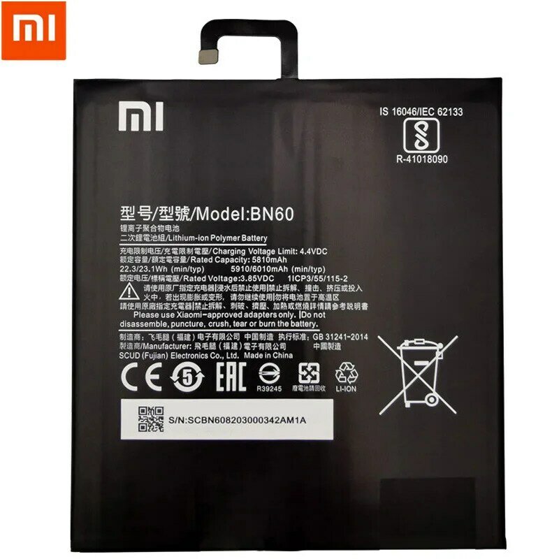 بطارية كمبيوتر لوحي جديد أصلي 100% عالية الجودة BN60 BN80 BN4E Xiao Mi لبطارية شاومي باد4 Pad 4 Plus Mipad4 Mipad 4 5 Plus