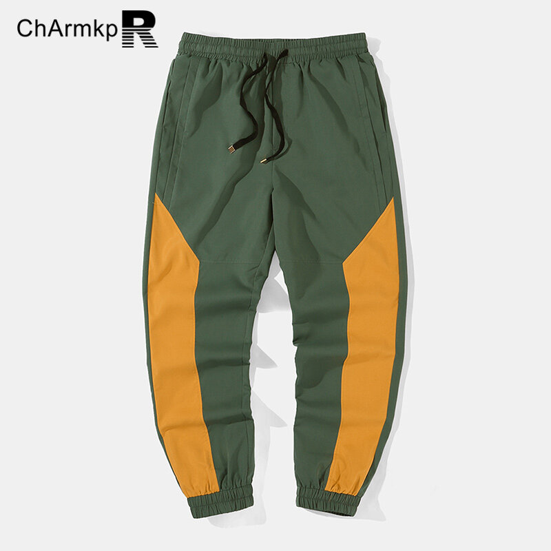 ChArmkpr-بنطال رياضي للرجال برباط ، بنطال رياضي فضفاض ، بنطلون طويل ، ملابس الشارع ، ملابس الصيف ،