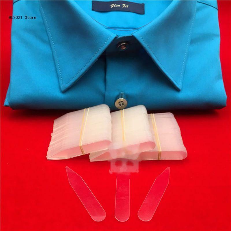 200 قطعة طوق قميص شفاف يدعم ياقة مقاومة درجات الحرارة العالية وياقة قميص شفافة غير لامعة