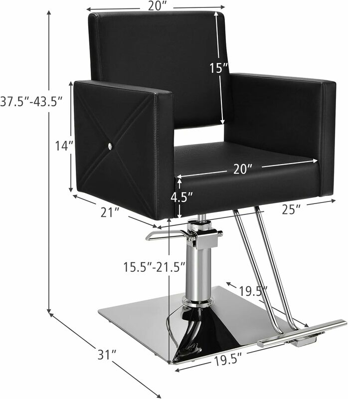 كرسي صالون بمضخة هيدروليكية للخدمة الشاقة من Giantex ، ارتفاع قابل للتعديل ، دوار ، كرسي حلاقة ، معدات تجميل ، مكياج Ha