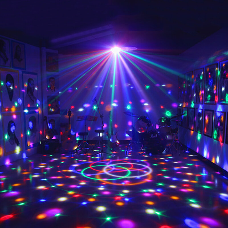 LED صغيرة تحلق الصحن ضوء الليزر كبير ماجيك الكرة الخفيفة الأساسية لحفل الزفاف ديسكو KTV قاعة الرقص DJ