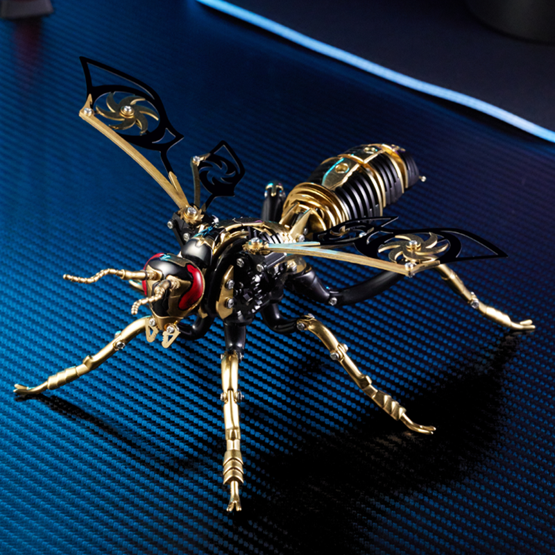 مجموعة مسامير ميكانيكية طويلة بين مع دبابير حشرات ، لغز مريح ، لون يدوي الصنع ، 3 دميتال ، فولاذ مقاوم للصدأ ، هدية شخصية