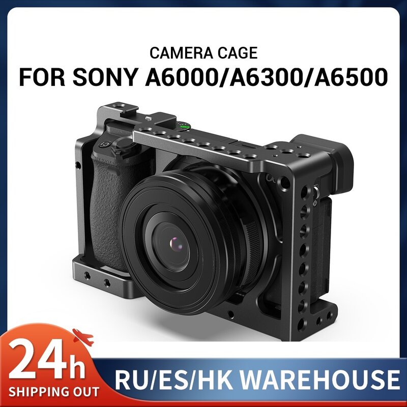 قفص كاميرا ألفا DSLR لسوني ، جهاز تثبيت الحذاء بجهاز تثبيت للميكروفون ، A6000 ، A6300 ، A6500 ، بليو ، جديد
