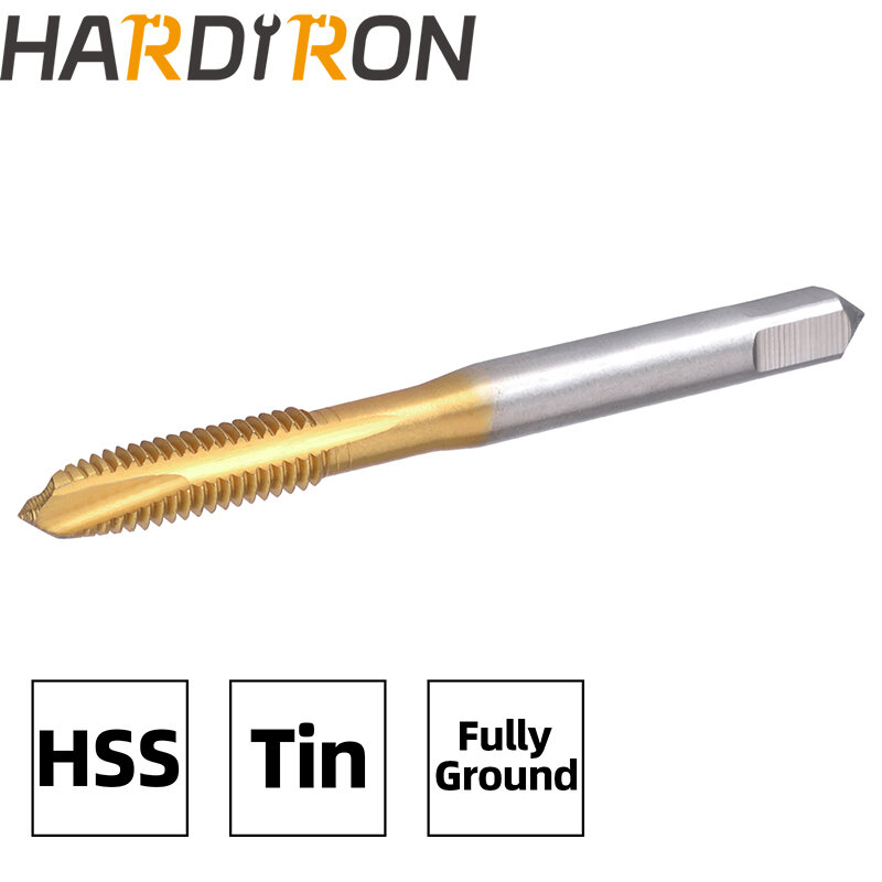 Harderon No 8-32 UN دوامة نقطة الحنفية ، HSS التيتانيوم طلاء دوامة نقطة التوصيل خيوط الحنفية 8x32 UN