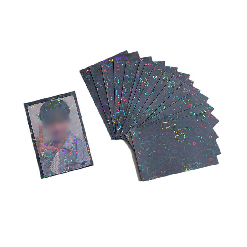 SKYSONIC-Kpop بطاقة الأكمام ، حامل بلينغ القلب للبطاقات البريدية هولو ، أفلام الحمل العلوي ، فوتوكارد لعبة بطاقات حامي ، 20C ، 61x91 مللي متر ، 50 قطعة