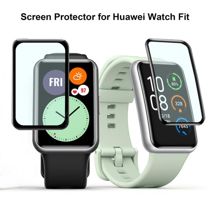 زجاج ناعم لساعة هواوي تناسب 2 Smartwatch 9D HD شاشة فيلم كامل خفف حامي غطاء fit2 الملحقات