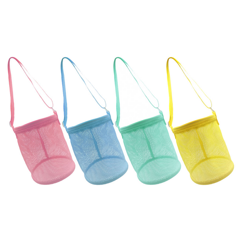 حقيبة ظهر شاطئية ثلاثية الأبعاد ، أدوات استحمام محمولة للأطفال ، حقائب يد لجمع الأصداف ، 4 صدف